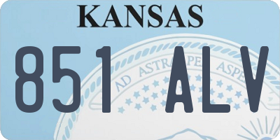 KS license plate 851ALV