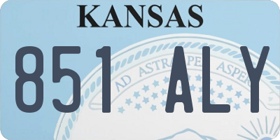 KS license plate 851ALY