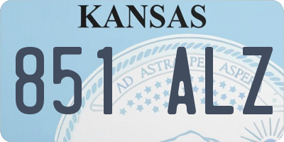 KS license plate 851ALZ