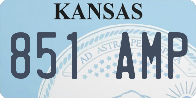 KS license plate 851AMP