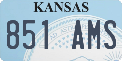KS license plate 851AMS