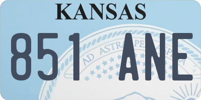 KS license plate 851ANE