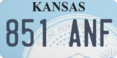 KS license plate 851ANF