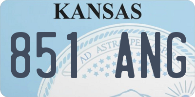 KS license plate 851ANG