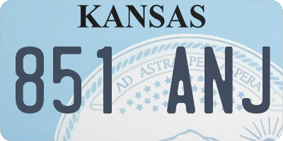 KS license plate 851ANJ
