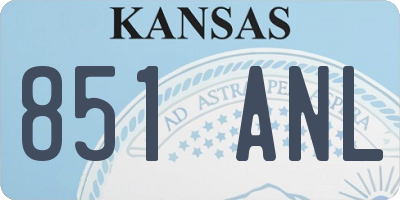 KS license plate 851ANL