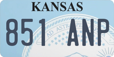 KS license plate 851ANP