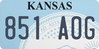 KS license plate 851AOG