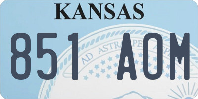 KS license plate 851AOM