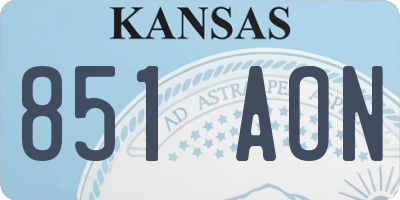 KS license plate 851AON
