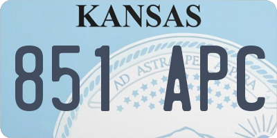 KS license plate 851APC