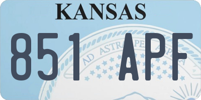 KS license plate 851APF