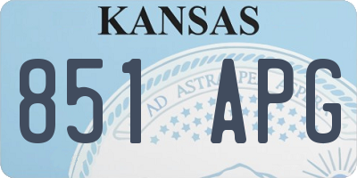 KS license plate 851APG