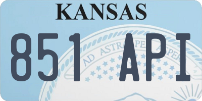 KS license plate 851API