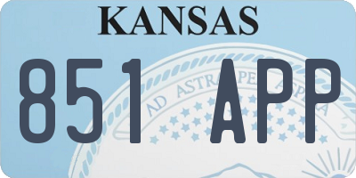 KS license plate 851APP