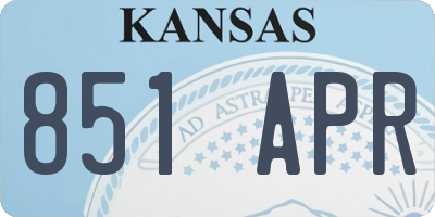 KS license plate 851APR