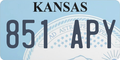 KS license plate 851APY