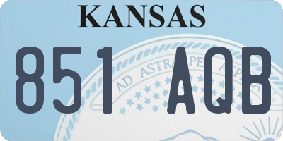 KS license plate 851AQB