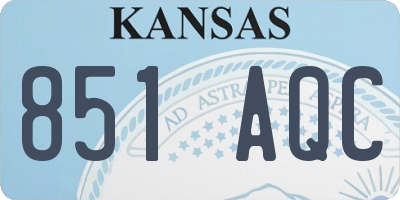 KS license plate 851AQC