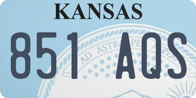 KS license plate 851AQS
