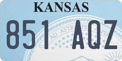 KS license plate 851AQZ