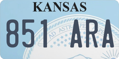 KS license plate 851ARA