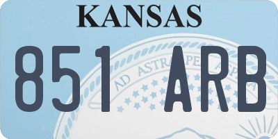 KS license plate 851ARB
