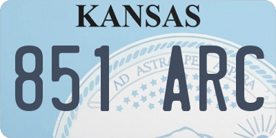 KS license plate 851ARC