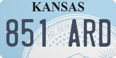 KS license plate 851ARD