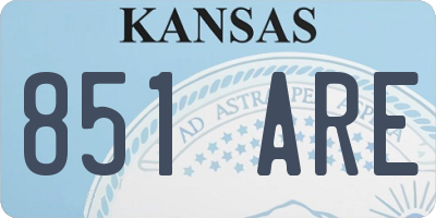 KS license plate 851ARE