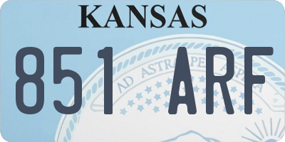 KS license plate 851ARF