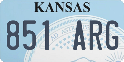 KS license plate 851ARG