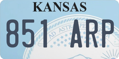 KS license plate 851ARP