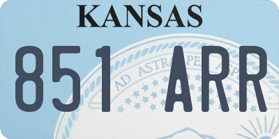 KS license plate 851ARR