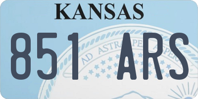 KS license plate 851ARS