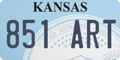 KS license plate 851ART
