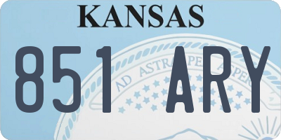 KS license plate 851ARY
