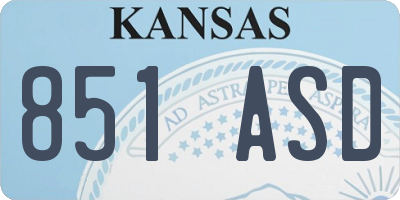 KS license plate 851ASD