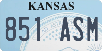 KS license plate 851ASM
