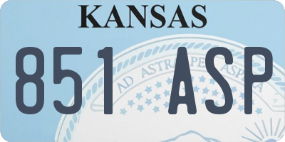 KS license plate 851ASP
