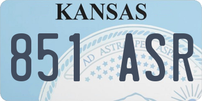 KS license plate 851ASR