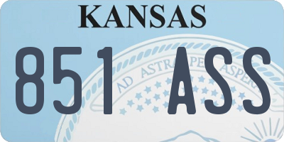 KS license plate 851ASS