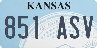 KS license plate 851ASV