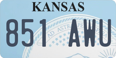 KS license plate 851AWU