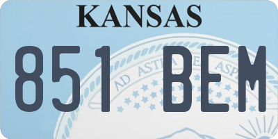 KS license plate 851BEM