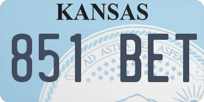 KS license plate 851BET
