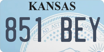 KS license plate 851BEY
