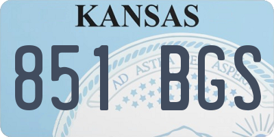KS license plate 851BGS