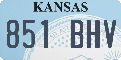 KS license plate 851BHV