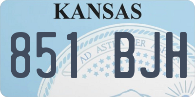 KS license plate 851BJH